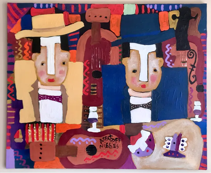 Foto de um(a) Asfaduroff Nibbes, Les Musiciens, AST, da categoria de Pinturas. Asfaduroff Nibbes (Montevidéu, Uruguai, 14 de novembro de 1954), Les Musiciens, AST, ACID, 50 x 60, 2026, em perfeito... Vendido no marketplace Trésors.