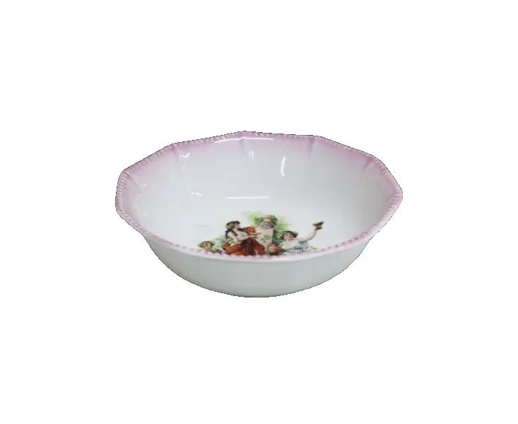 Foto de um(a) Bowl redondo em porcelana branca, da categoria de Travessas e tigelas. Bowl redondo em porcelana branca, com borda levemente octogonal e detalhes em relevo na parte superior. ( Possivelmente... Vendido no marketplace Trésors.