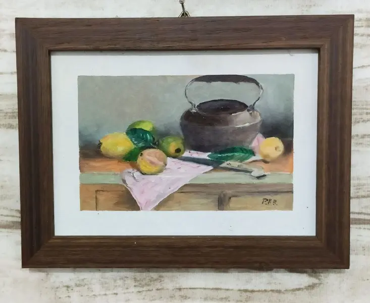 Foto de um(a) Quadro Acrílico sobre Eucatex, Década de 2000, da categoria de Pinturas. Quadro em acrílico sobre eucatex com moldura em madeira. Autor, p.a.s, década de 2000 A: 15,5 cm L: 20 cm P: 1,2 cm peso:... Mostrado de uma perspectiva diferente. Vendido no marketplace Trésors.