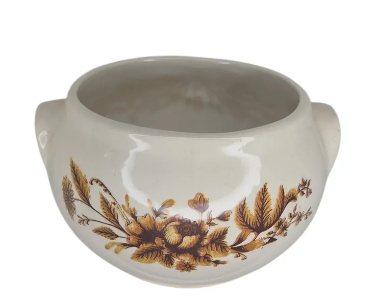 Foto de um(a) Trio de Tigelas Refratárias Nerina Louveira - Floral Outonal Vintage, da categoria de Travessas e tigelas. Conjunto com 03 tigelas/sopeiras individuais em cerâmica refratária de alta resistência, produzidas pela tradicional marca... Mostrado de uma perspectiva diferente. Vendido no marketplace Trésors.