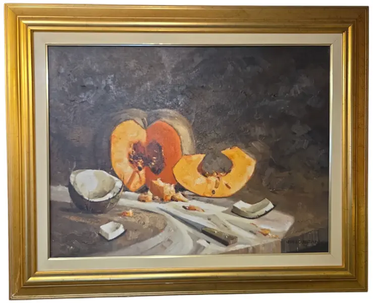 Foto de um(a) Quadro Pintura - Natureza morta em OST - James Christian (1,02 x 0,85), da categoria de Pinturas. James Christian (1,02 x 0,85). Vendido no marketplace Trésors.