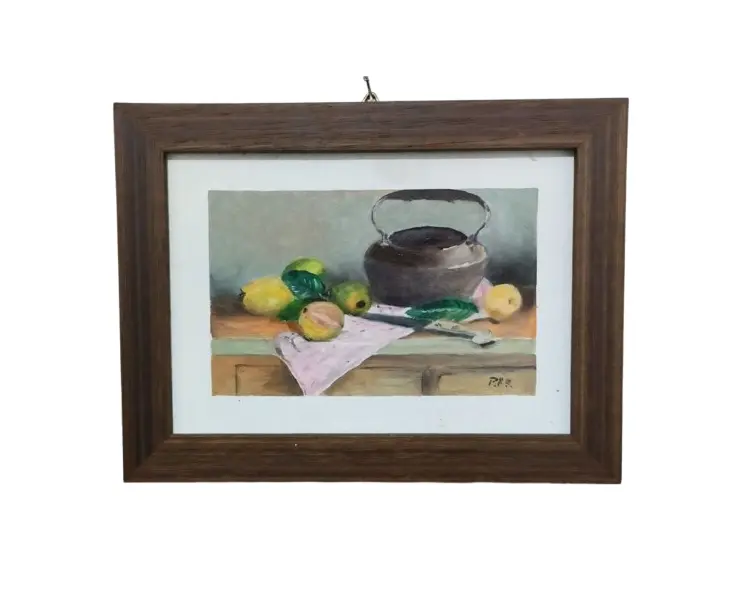 Foto de um(a) Quadro Acrílico sobre Eucatex, Década de 2000, da categoria de Pinturas. Quadro em acrílico sobre eucatex com moldura em madeira. Autor, p.a.s, década de 2000 A: 15,5 cm L: 20 cm P: 1,2 cm peso:... Vendido no marketplace Trésors.