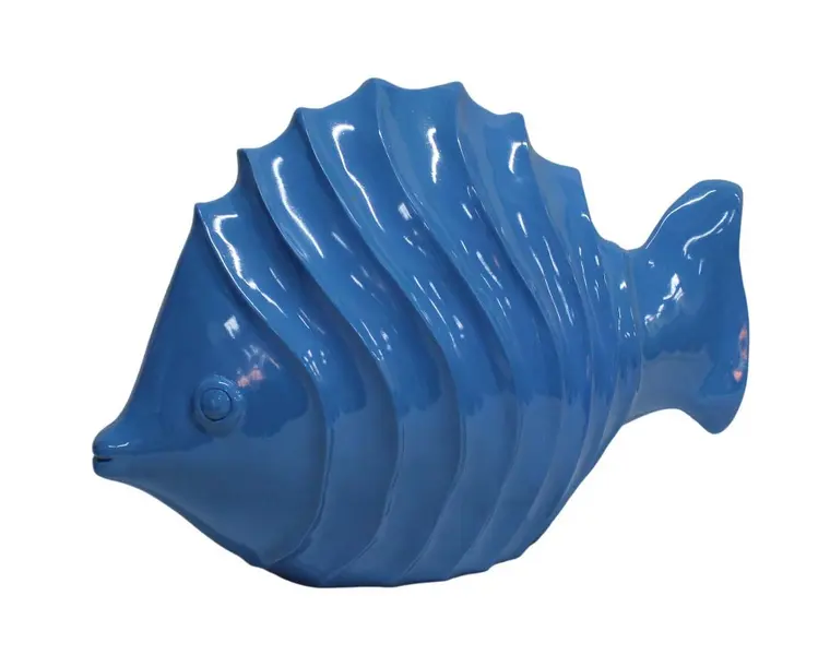 Foto de um(a) Peixe decorativo azul turquesa, da categoria de Outros objetos decorativos. Imponente peixe decorativo em matéria inorgânica, na tonalidade azul turquesa. Possui delicadas ondulações formando o corpo... Vendido no marketplace Trésors.