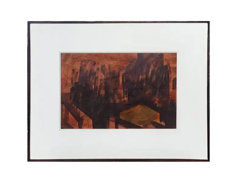 Foto de um(a) Carlos Scliar, óleo sobre chapa de eucatex, 66 x 85 cm, ano 1964, com moldura e assinado a mão, da categoria de Pinturas. Carlos Scliar, óleo sobre chapa de eucatex, 66 x 85 cm, ano 1964, com moldura e assinado a mão. Vendido no marketplace Trésors.
