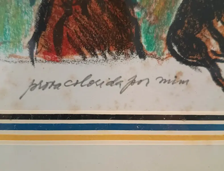Foto de um(a) Sérgio Telles - Gravura com interferência do artista, 45 x 48 cm, com linda moldura e assinada à mão, da categoria de Serigrafia. Sérgio Telles - Gravura com interferência do artista, 45 x 48 cm, com linda moldura e assinada à mão. Mostrado de uma perspectiva diferente. Vendido no marketplace Trésors.
