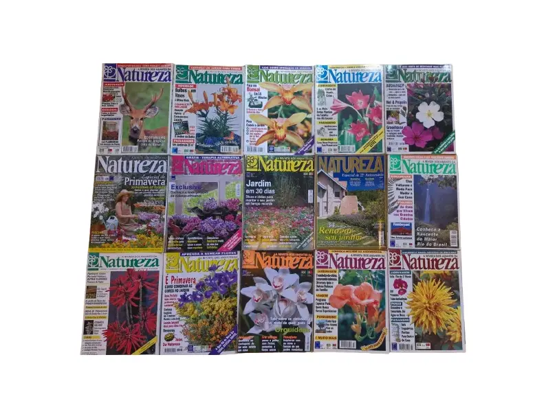 Foto de um(a) 15 Raras edições da revista natureza com amplo conteúdo, da categoria de Revistas. 15 Revistas Natureza, a melhor revista brasileira de jardinagem e paisagismo, contendo informações preciosas para jardim!. Vendido no marketplace Trésors.
