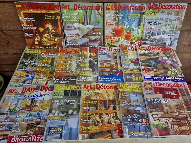 Foto de um(a) Coleção de raras revistas francesas Art & Décoration, da categoria de Revistas. Coleção da revista francesa de design de interiores "Art & Décoration". Publicação especializada em decoração, arquitetura... Mostrado de uma perspectiva diferente. Vendido no marketplace Trésors.