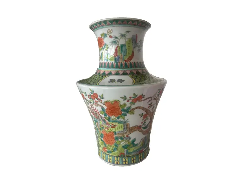 Foto de um(a) Vaso em porcelana, da categoria de Vasos. Vaso de Porcelana Decorado – Estilo Oriental Peça em porcelana decorada, com riquíssimos detalhes em pintura policromada. O... Vendido no marketplace Trésors.