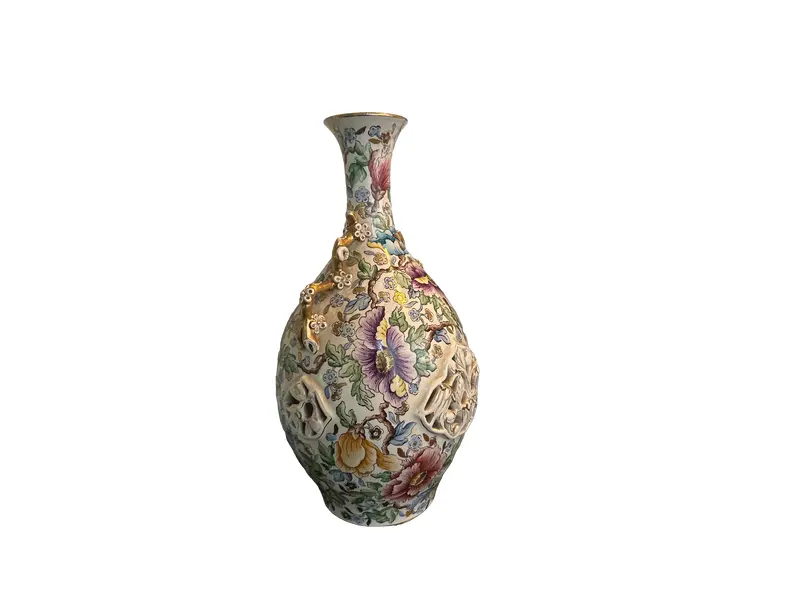 Foto de um(a) Elegante vaso em porcelana vitrificada - manufatura argentina, da categoria de Vasos. Elegante vaso em porcelana vitrificada, manufatura C.Y.P.A. – Cerámica y Porcelana Argentina, marcado na base com selo da... Vendido no marketplace Trésors.