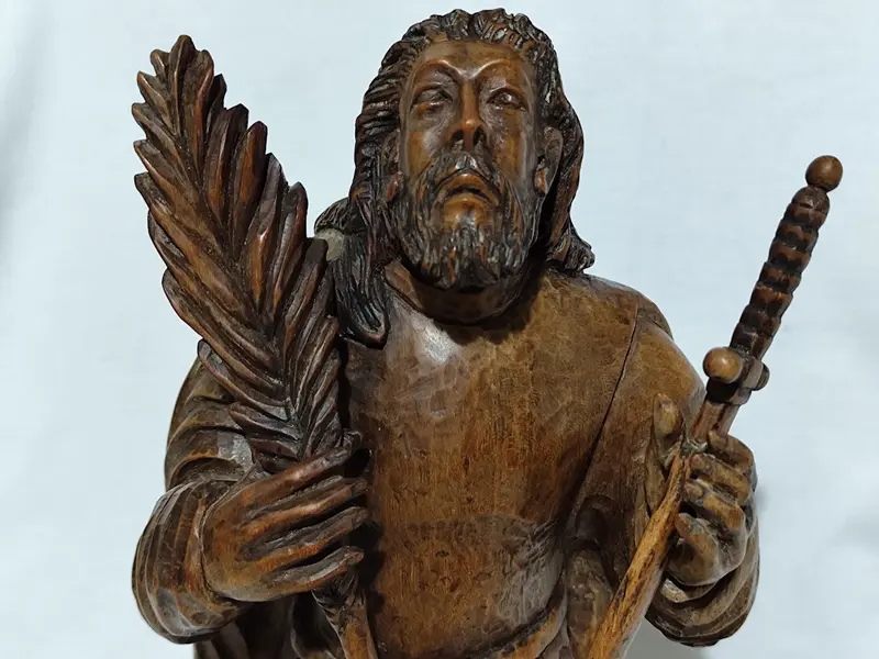 Foto de um(a) ​Escultura de St. Ferréol de Vienne (DC 304), santo guerreiro austríaco., da categoria de Escultura. Escultura de St. Ferréol de Vienne (DC 304), santo guerreiro austríaco. Esculpida em bloco único de madeira por MESTRE... Mostrado de uma perspectiva diferente. Vendido no marketplace Trésors.