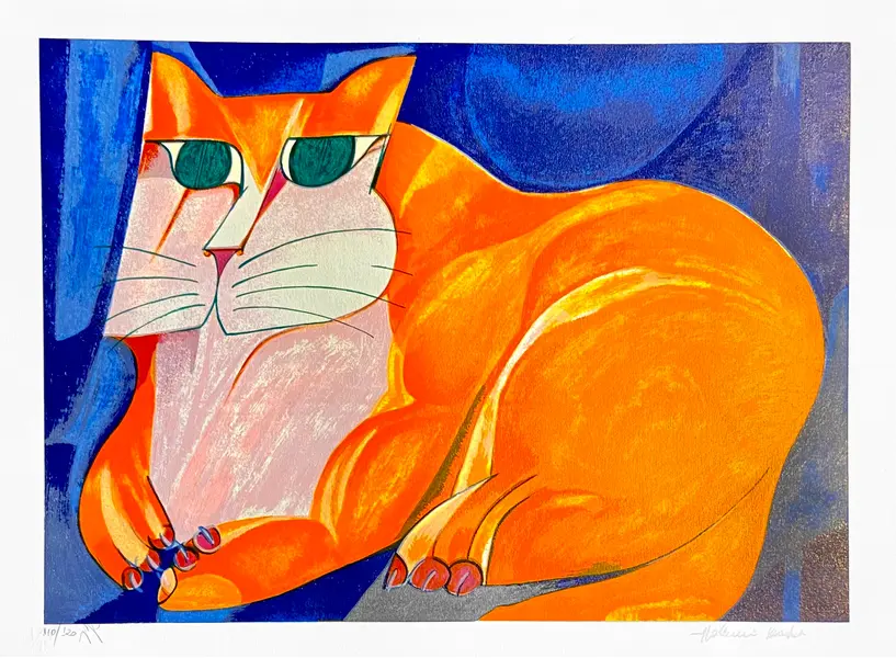 Foto de um(a) Gatão Laranja 50 x 70 cm (PM) - Aldemir Martins, da categoria de Serigrafia. Serigrafia original póstuma do artista Aldemir Martins. Dimensões: Altura: 50 cm Largura: 70 cm Breve biografia do artista:... Vendido no marketplace Trésors.