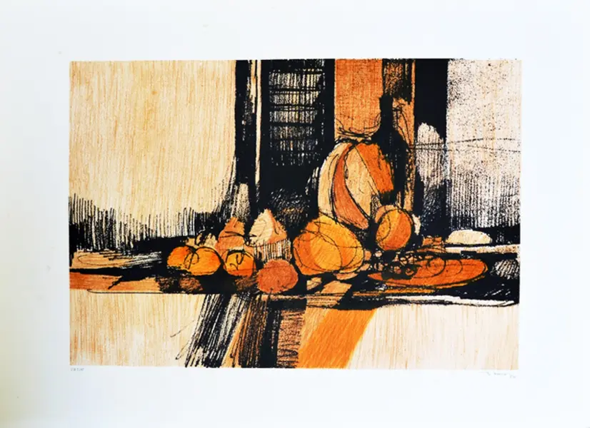 Foto de um(a) Enrico Bianco Natureza Morta, 1984 - Serigrafia 50 x 70 cm, exemplar PA 5 de 10, sem moldura e assinada à mão, da categoria de Pinturas. Vendido no marketplace Trésors.
