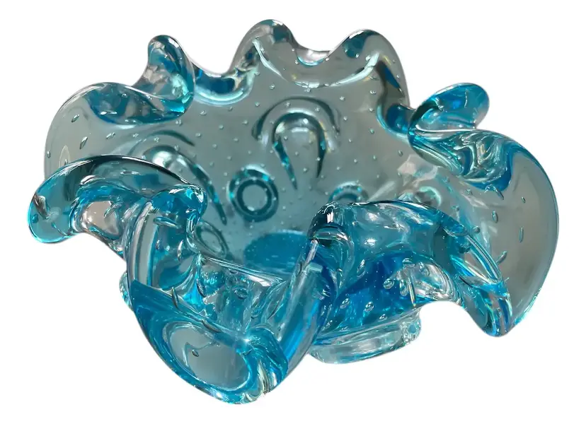 Foto de um(a) Antigo Bowl Decorativo Centro De Mesa Em Murano Italiano, da categoria de Centro de mesa. ~ Italy Glass ~ Belíssimo bowl decorativo, ou centro de mesa em Murano italiano feito à mão. Técnica de trabalho chamado... Vendido no marketplace Trésors.