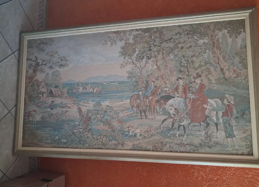 Foto de um(a) Pintura em tecido - made in Italy, da categoria de Pinturas. Pintura em tecido - tela de 1 x 1,80m - made in Italy - Obra retrata um cavaleiro napoleônico, montado em seu garanhão... Mostrado de uma perspectiva diferente. Vendido no marketplace Trésors.