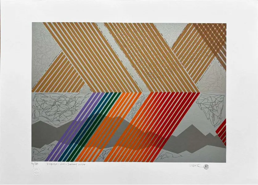 Foto de um(a) ESPAÇO LUZ&SOMBRA II (50 x70 cm) 2023 - Toyota, da categoria de Serigrafia. Serigrafia original póstuma do artista Toyota. Dimensões: Altura: 55 cm Largura: 64 cm Breve biografia do artista: Nasceu no... Vendido no marketplace Trésors.