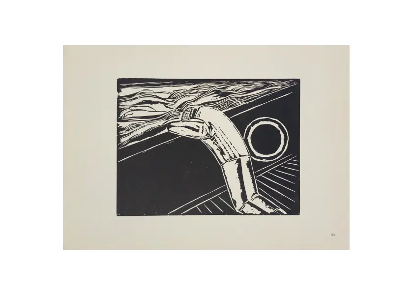 Foto de um(a) Lasar Segall - Figura no tombadilho - 934-1000. Fotolitografia, 38x27 cm, 1966, sem assinatura. Sem moldura. Gravura pertencente ao álbum de comemoração de 10 anos do falecimento do artista., da categoria de Serigrafia. Lasar Segall (1891–1957) foi um pintor, gravador, escultor e desenhista judeu nascido na Lituânia e naturalizado brasileiro,... Vendido no marketplace Trésors.