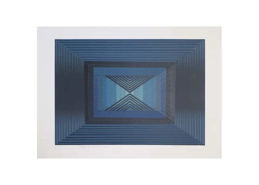 Foto de um(a) Yutaka Toyota, "Espaço In Yo" é uma serigrafia P.A. (prova do artista) medindo 50x70cm, datada 2016, sem moldura e assinada a mão, da categoria de Serigrafia. Yutaka Toyota, nascido em Tendo, Japão, em 1931, é um renomado pintor, escultor, desenhista, gravador e cenógrafo. No início... Vendido no marketplace Trésors.