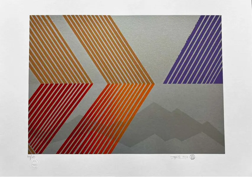 Foto de um(a) ESPAÇO LUZ & SOMBRA (50 x70 cm) 2023 - Toyota, da categoria de Serigrafia. Serigrafia original póstuma do artista Toyota. Dimensões: Altura: 55 cm Largura: 64 cm Breve biografia do artista: Nasceu no... Vendido no marketplace Trésors.