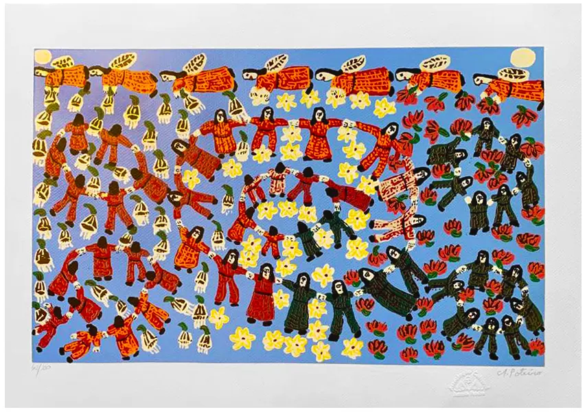 Foto de um(a) CIRANDA III 50 x 70 cm - Antonio Poteiro, da categoria de Serigrafia. Serigrafia original póstuma do artista Antonio Poteiro. Dimensões:Altura: 50 cmLargura: 70 cm Breve biografia do... Vendido no marketplace Trésors.
