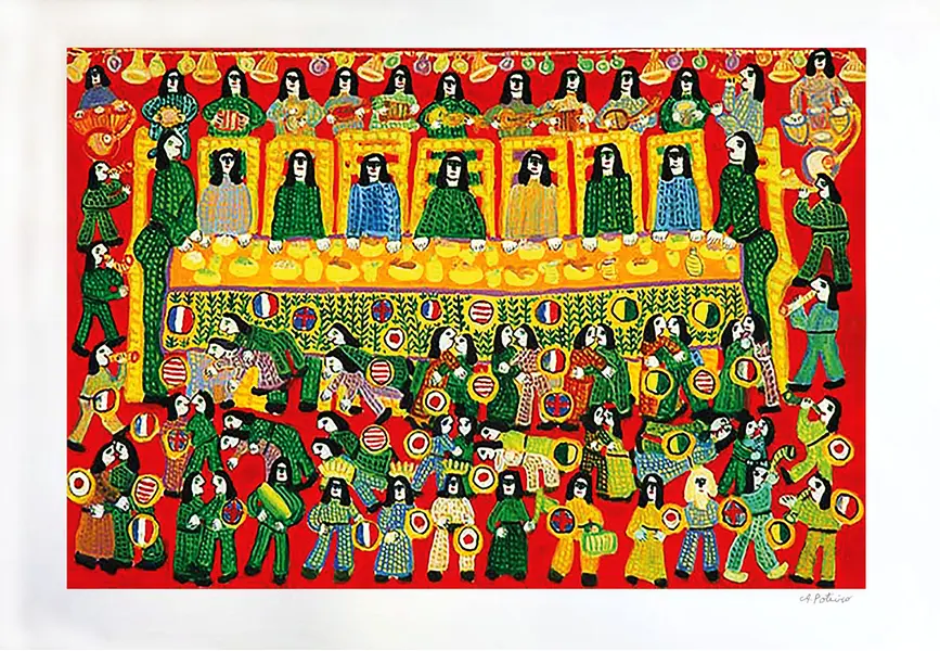 Foto de um(a) FESTA DAS NAÇÕES (70 x 100) - Antonio Poteiro, da categoria de Serigrafia. Serigrafia original póstuma do artista Antonio Poteiro. Dimensões: Altura: 70 cm Largura: 100 cm Breve biografia do artista:... Vendido no marketplace Trésors.