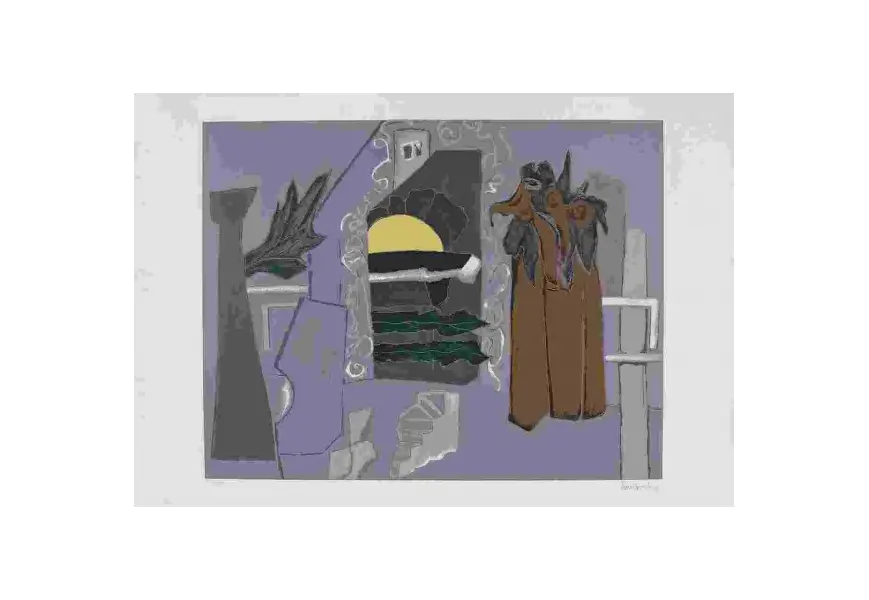 Foto de um(a) Gravura da artista mineira Fani Bracher, com composição abstrata - mede 70 x 100 cm assinada no cid, da categoria de Serigrafia. Fani Maria Gomes Bracher (Coronel Pacheco MG 1947). Pintora e jornalista. Formada em jornalismo pela Universidade Federal de... Vendido no marketplace Trésors.