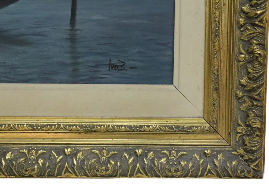 Foto de um(a) Quadro IVO BLASI "CANAL GRANDE" VENEZA, da categoria de Pinturas. IVO BLASI (SP-SP, 1932 ) "CANAL GRANDE" VENEZA - Grande e magnífica pintura, finamente executada em técnica de óleo sobre... Mostrado de uma perspectiva diferente. Vendido no marketplace Trésors.