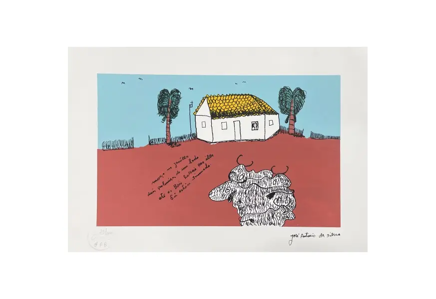 Foto de um(a) José Antonio da Silva - Gravura original com assintura gravada, medindo 29X41cm e sem moldura, da categoria de Serigrafia. José Antônio da Silva, nascido em 1909 e falecido em 1996, foi um pintor, desenhista, escritor, escultor e repentista... Vendido no marketplace Trésors.