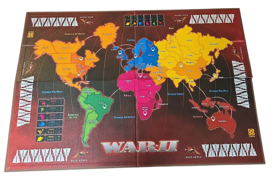 Foto de um(a) War II: O Jogo da Estratégia com Batalhas Aéreas, da categoria de Jogos de tabuleiro. O melhor jogo de estratégia de todos os tempos ganhou uma nova dimensão. Em War II, a guerra não é decidida apenas por... Mostrado de uma perspectiva diferente. Vendido no marketplace Trésors.
