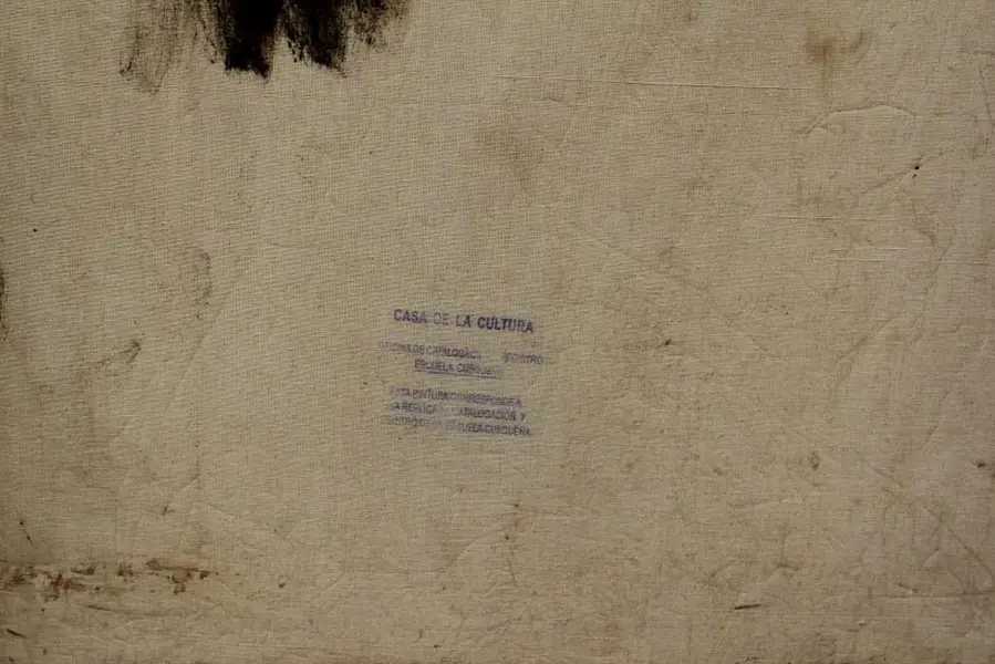 Foto de um(a) Quadro Cusquenho OSD Arcanjo Rafael, da categoria de Pinturas. ARTE SACRA - Antigo e suntuoso quadro cusquenho OSD com figura Arcanjo Rafael, na tradição cristã, Rafael aparece como guia... Mostrado de uma perspectiva diferente. Vendido no marketplace Trésors.