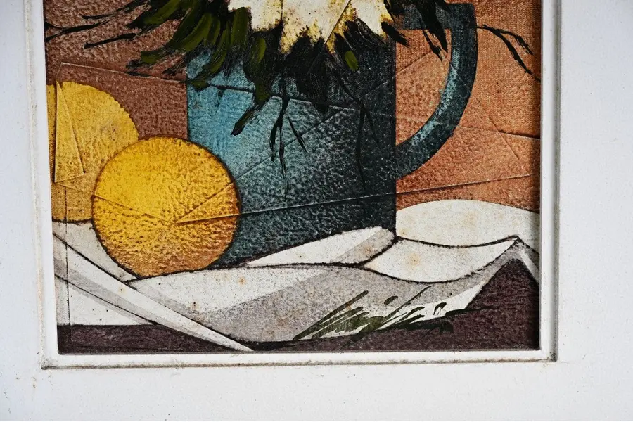 Foto de um(a) Henri Carrières, Pintura óleo sobre tela, Natureza Morta, assinada mão pelo artista, da categoria de Pinturas. Henri Carrières, Pintura óleo sobre tela, Natureza Morta, medindo 31 x 22 cm (obra) e 57 x 49 cm (com moldura) e assinada... Mostrado de uma perspectiva diferente. Vendido no marketplace Trésors.