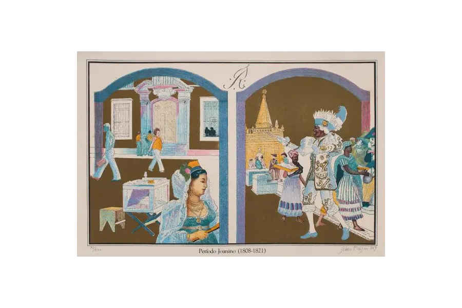 Foto de um(a) Glauco Rodrigues, 1979, Período Joanino, litografia 35 x 50, exemplar 77 de 200, assinado à mão, da categoria de Serigrafia. Glauco Rodrigues O artista Glauco Otávio Castilhos Rodrigues, ou apenas Glauco Rodrigues, foi um dos nomes que mais... Vendido no marketplace Trésors.