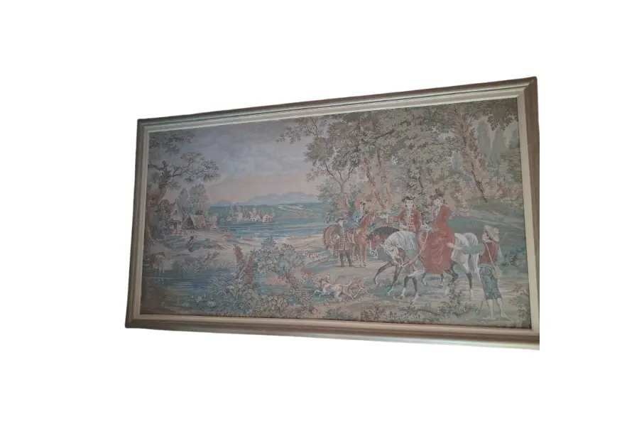 Foto de um(a) Pintura em tecido - made in Italy, da categoria de Pinturas. Pintura em tecido - tela de 1 x 1,80m - made in Italy - Obra retrata um cavaleiro napoleônico, montado em seu garanhão... Vendido no marketplace Trésors.