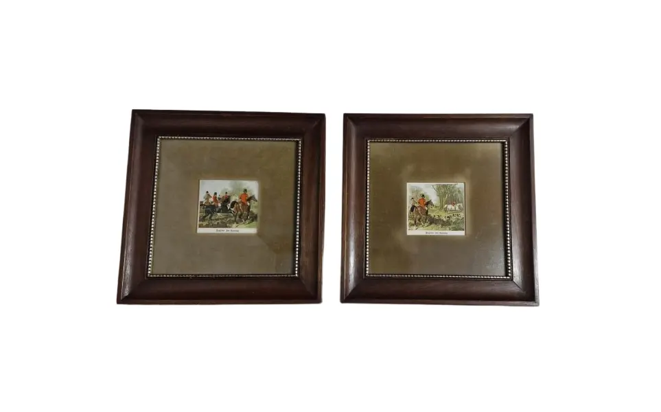 Foto de um(a) Nobre par de quadros caçada inglesa, da categoria de Pinturas. Belíssimo par de quadros decorativos de estética clássica e aristocrática, reproduzindo obras do artista George Wright,... Vendido no marketplace Trésors.