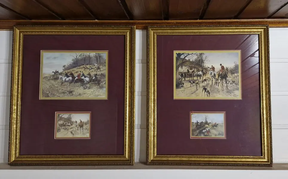 Foto de um(a) Elegante par de quadros no melhor estilo inglês, da categoria de Impressões. Belo e elegante par de quadros de estética clássica e aristocrática, reproduzindo obras do artista George Wright, capturando... Mostrado de uma perspectiva diferente. Vendido no marketplace Trésors.